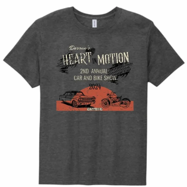 Gray Heart In Motion T-Shirt Front
